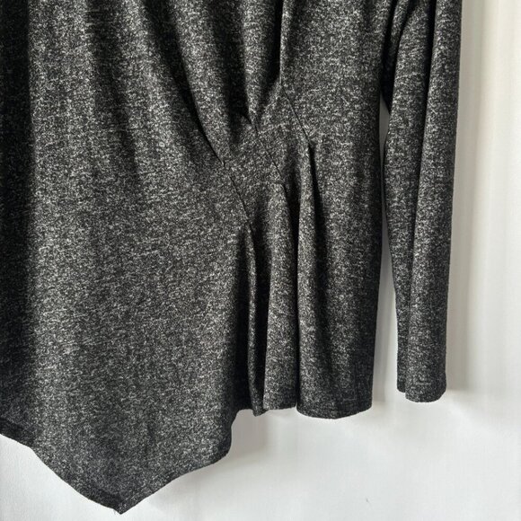 White House Black Market Women's Heathered Ruched Asymmetrical Top Size Large - Picture 3 of 10